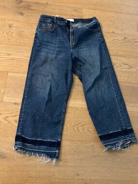 JEN 7 FOR ALL MANKIND WIDE LEG CROP JEANS SIZE 12